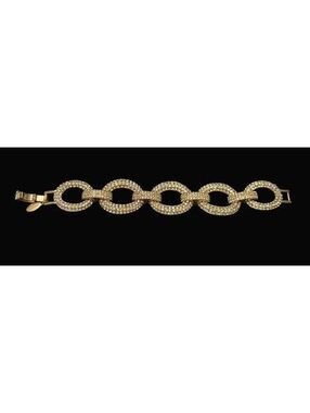 Gold-Tone Rhinestone Link Bracelet